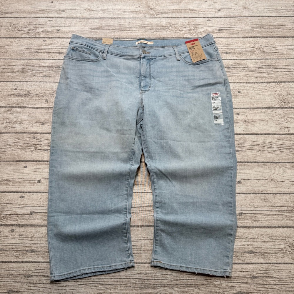 NEW Levi's 311 Jeans Women's 22W Blue Light Wash Shaping Skinny Capri Cropped